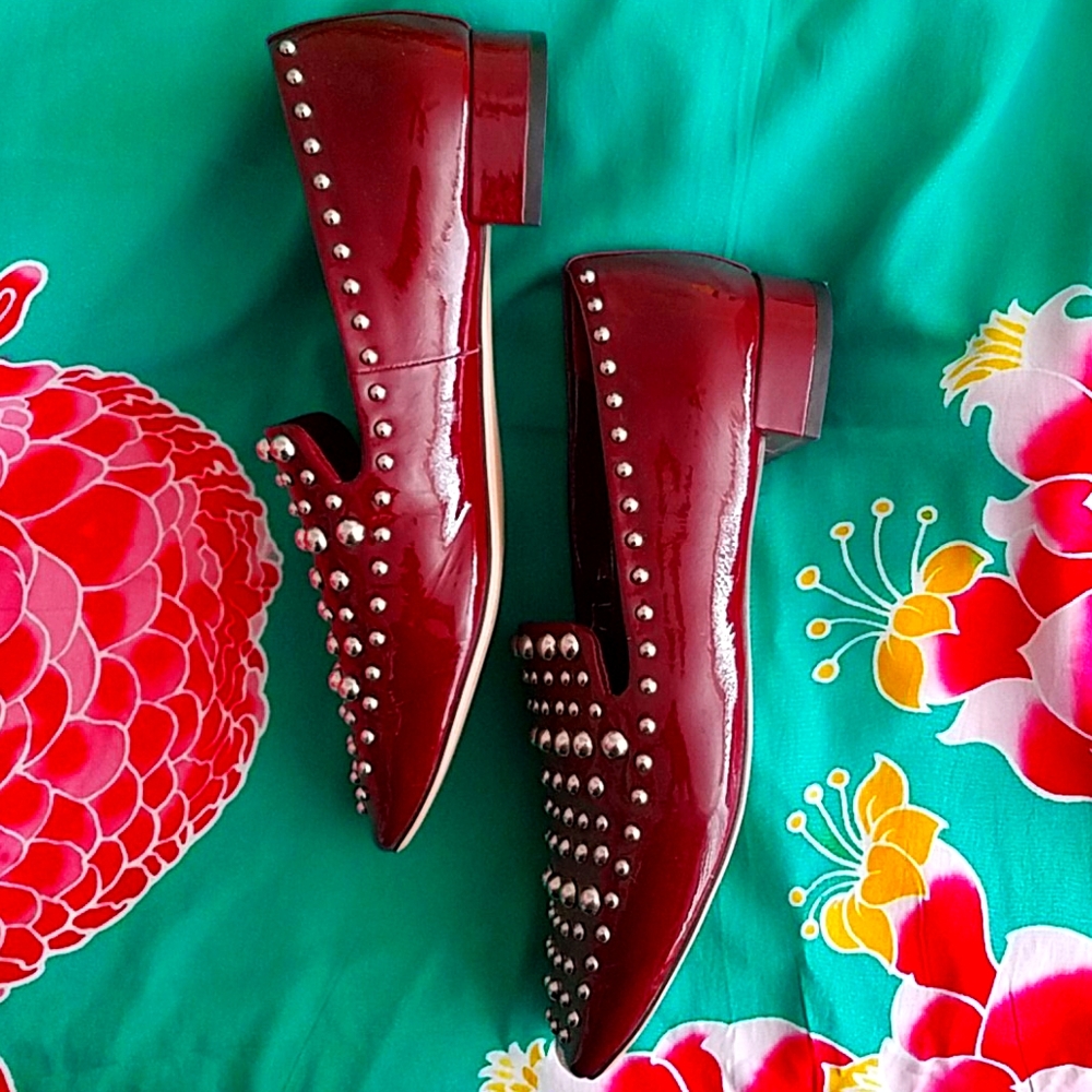 EUC Halogen Studded Patent Leather Loafer